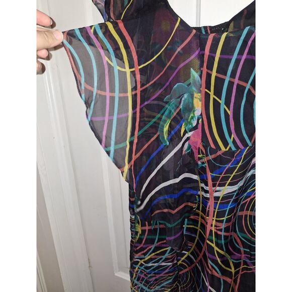 Ark and Co. 100% Silk Women's Size Medium  Blouse Top Flowy Artsy Whimsygoth - Picture 5 of 5